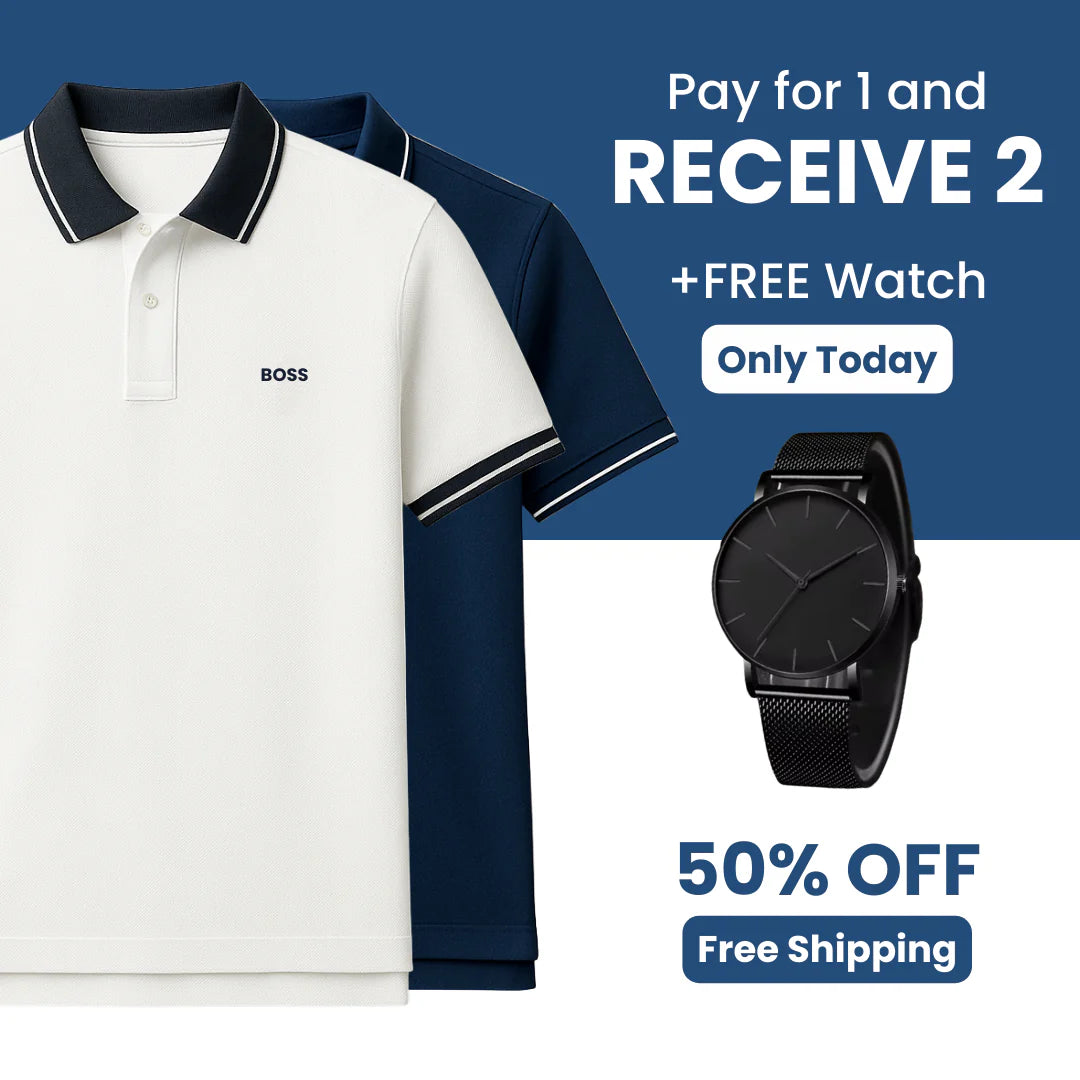 Premium Polo Shirt – Buy 1, Get 1 Free + FREE Premium Wristwatch